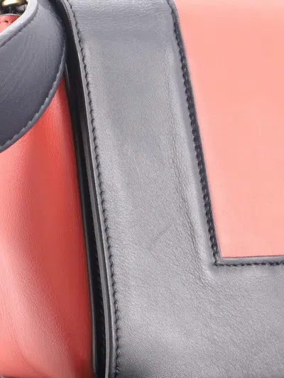 Pre-owned Celine Frame Leather Medium Shoulder Bag In Red