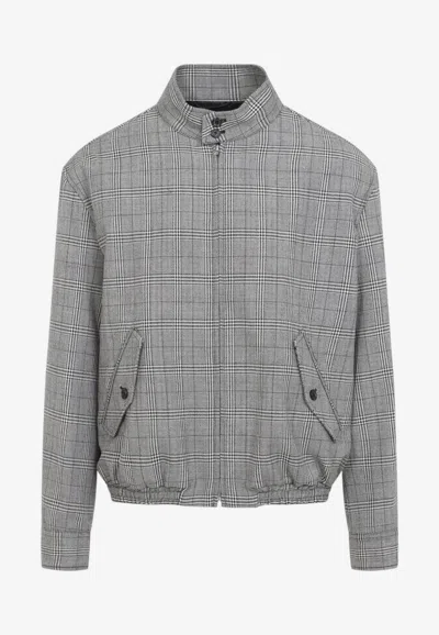 Marni Check-pattern Virgin Wool Jacket In Gray