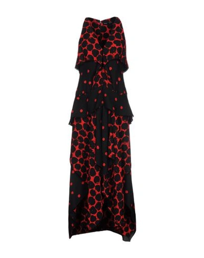 Proenza Schouler Sleeveless Tiered Handkerchief-hem Mazi Dress, Black/crimson