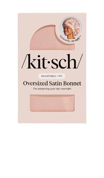 Kitsch Adjustable Oversized Satin Bonnet In Blush
