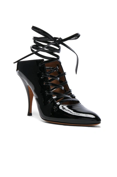 Shop Givenchy Patent Leather Lace Up Heels In Black