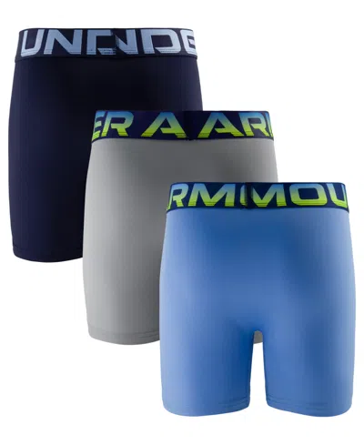 Under Armour Men's Performance Tech Solid Boxer Briefs, 3-pack In Blue