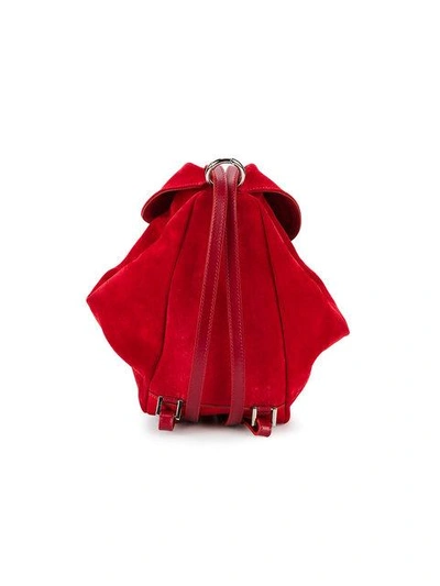 Shop Manu Atelier Mini Fernweh Suede Backpack In Red