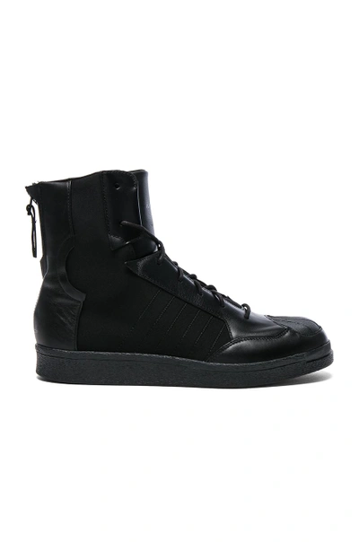 Shop Yohji Yamamoto Neoprene Punk Superstar Sneakers In Black