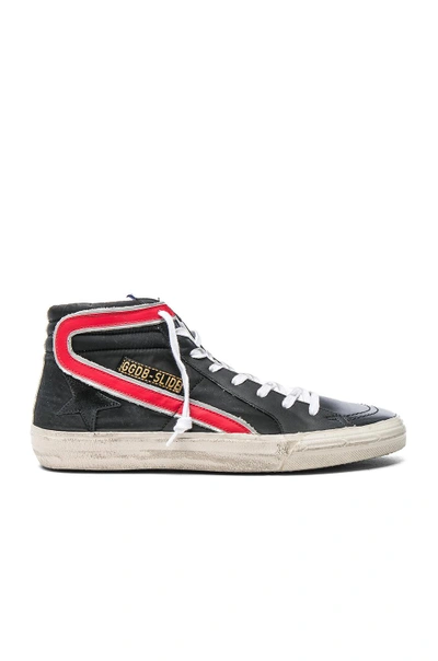 Shop Golden Goose Nylon Slide Sneakers In Black. In Black Nylon & Red