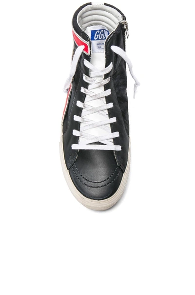 Shop Golden Goose Nylon Slide Sneakers In Black. In Black Nylon & Red