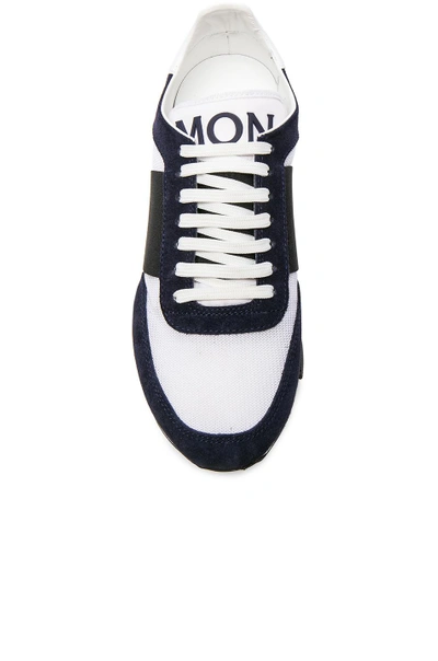 Shop Moncler Horace Sneakers In Blue, White.  In Navy & White