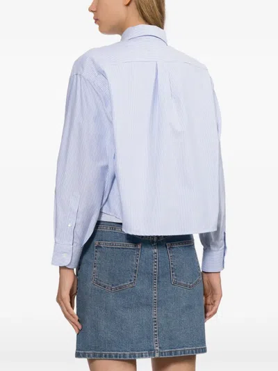 A.p.c. 스트라이프 크롭 셔츠 In Blue