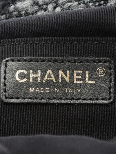 Pre-owned Chanel 2021s Coco Mark Wool Backpack In ブラック