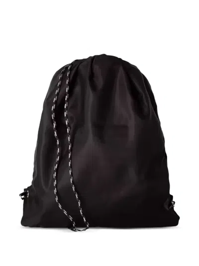 Neil Barrett Thunder Bolt Drawstring Backpack Bag In Black