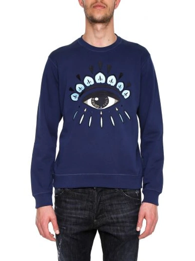 Shop Kenzo Cotton Eye Sweatshirt In Blu|blu