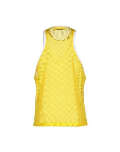 Shop Dsquared2 Tank Tops In Yellow