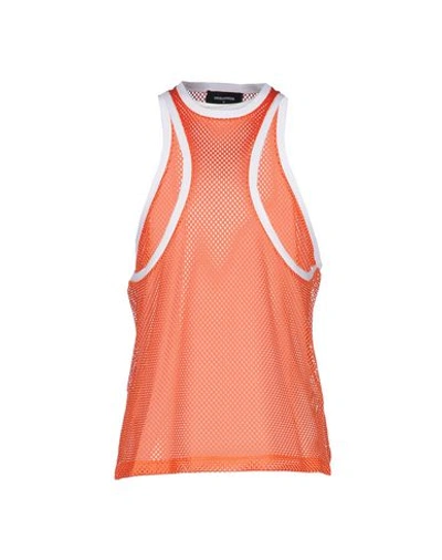 Dsquared2 Tank Tops In Orange