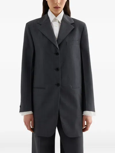 Jil Sander Tailored Wool Jacket In Gray