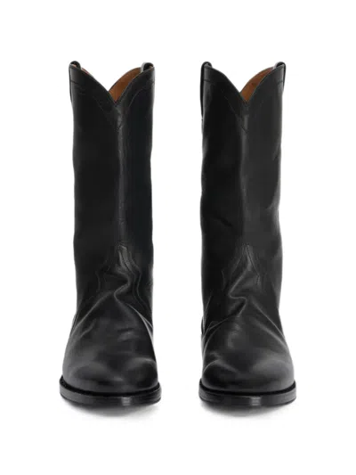 Jil Sander Aged-effect Leather Boots In Multi