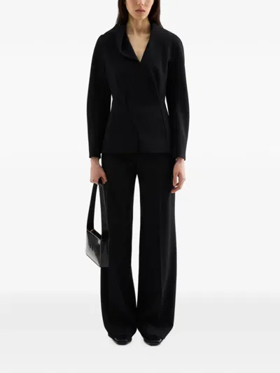 Jil Sander Wool Sablé Structured Jacket In Black