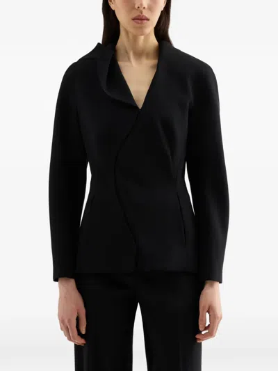 Jil Sander Wool Sablé Structured Jacket In Black