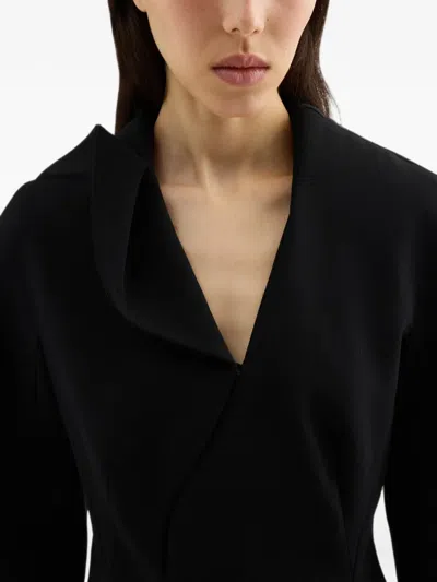 Jil Sander Wool Sablé Structured Jacket In Black