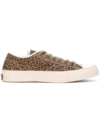 Shop Visvim Leopard Print Sneakers In Brown