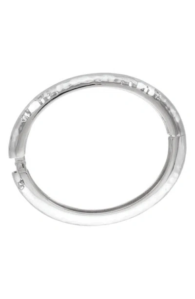 Olivia Welles Wave Hammered Bangle In Metallic