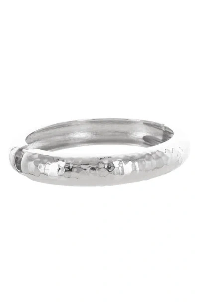 Olivia Welles Wave Hammered Bangle In Metallic