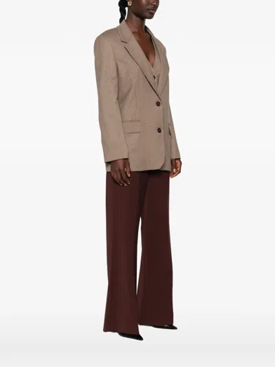 Mar De Margaritas Houndstooth-pattern Single-breasted Blazer In Brown