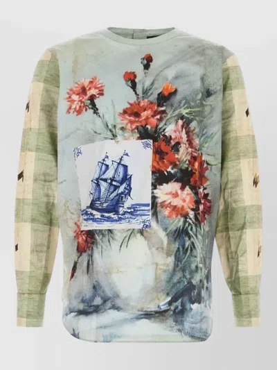 Prada Floral And Ship-print Shirt In Multi