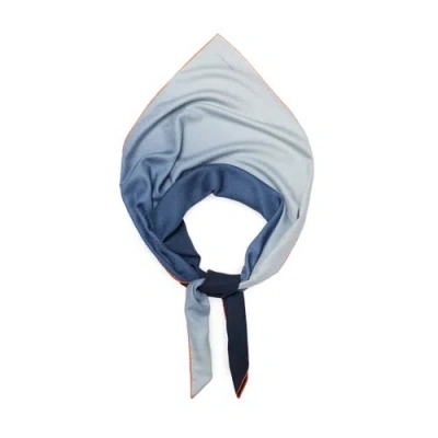 Santoni Blue Silk Scarf Adriatico Blue In Adriatico Blue