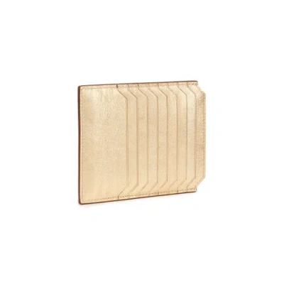 Santoni Gold Laminated Leather Document Holder In Gold
