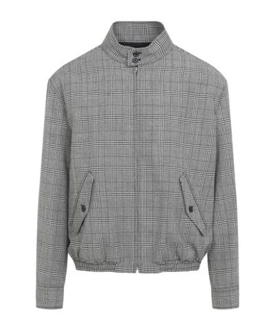 Marni Check-pattern Virgin Wool Jacket In Blue