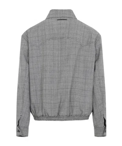 Marni Check-pattern Virgin Wool Jacket In Blue