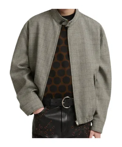 Marni Check-pattern Virgin Wool Jacket In Blue