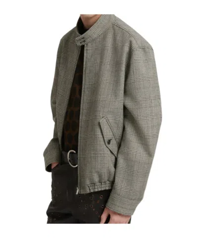 Marni Check-pattern Virgin Wool Jacket In Blue