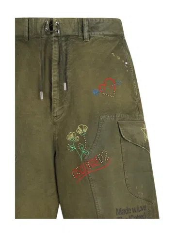 Dsquared2 Embroidered Drawstring Cargo Shorts In Pattern