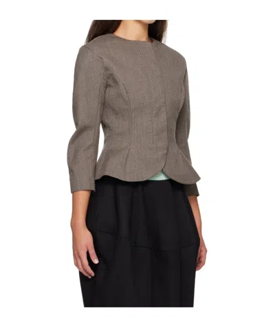 Jacquemus Ruffled Jacket In Brown