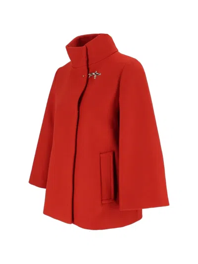 Fay Structured Short Cape In Red