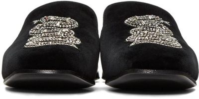 Shop Gucci Black Snake Slip-on Loafers
