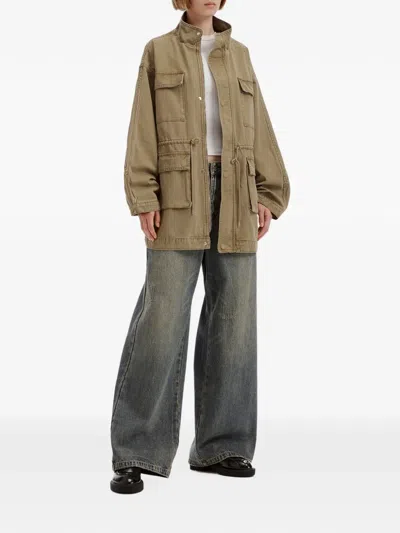 B+ab Drawstring-waist Multi-pocket Jacket In Brown