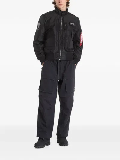 Alpha Industries Engine Bomber Jacket In Black