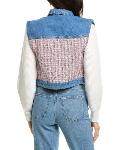 Maje Wool-blend Denim Jacket In Multi