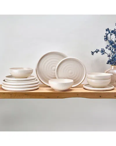 Mikasa Declan 12pc Stoneware Dinnerware Set In White