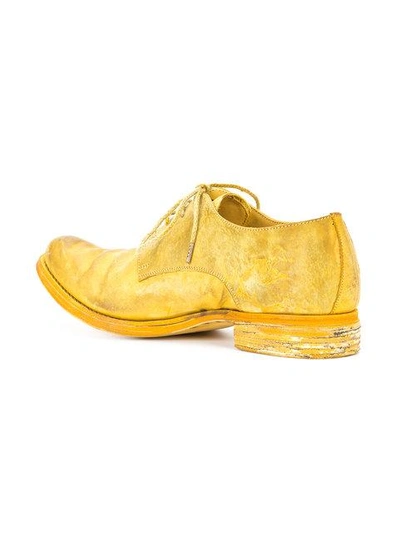 A Diciannoveventitre Distressed Derby Shoes In Yellow