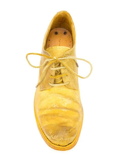 A Diciannoveventitre Distressed Derby Shoes In Yellow