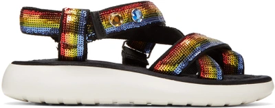 Marc Jacobs Comet Embellished Strappy Platform Sandals In Rainbow Multi
