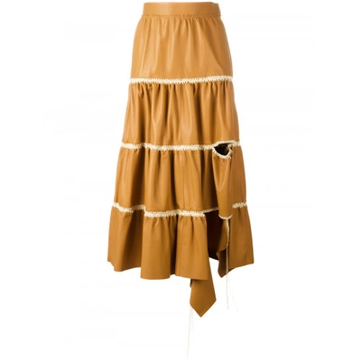 Shop Loewe Cut-out Detail Ruffled Skirt