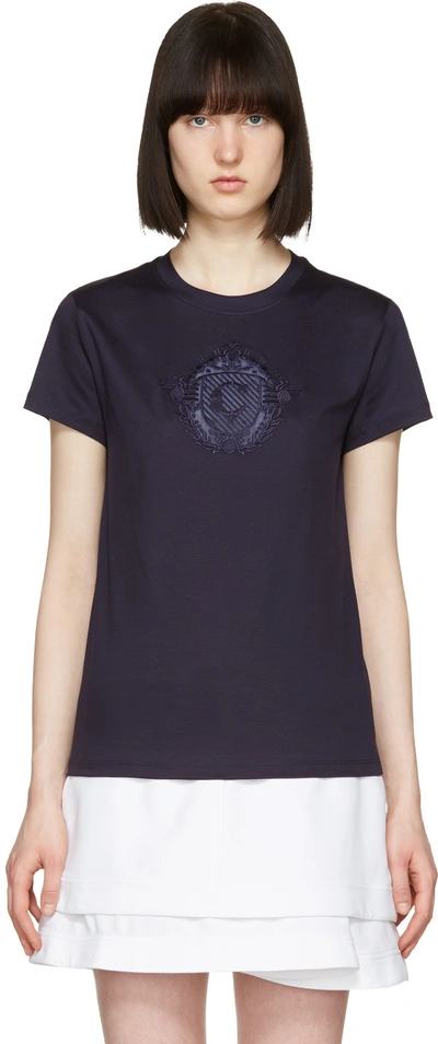 Carven Embroidered Motif T-shirt In Marine Fonce