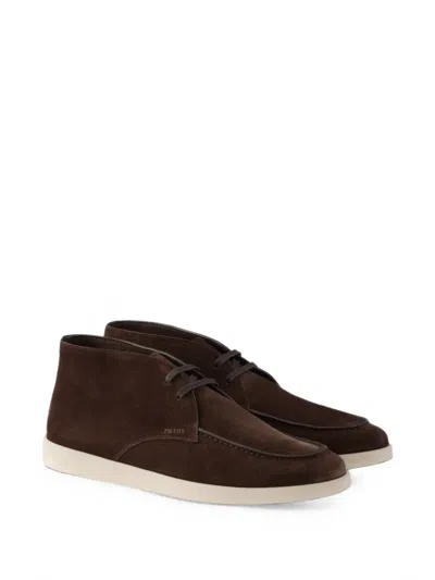 Prada Suede Chukka Boots In Multi