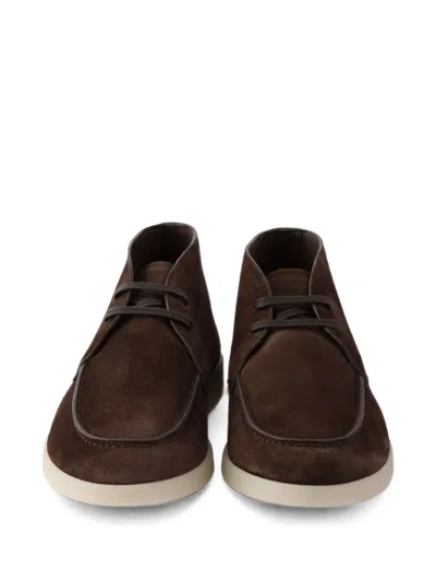 Prada Suede Chukka Boots In Multi