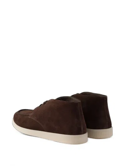 Prada Suede Chukka Boots In Multi