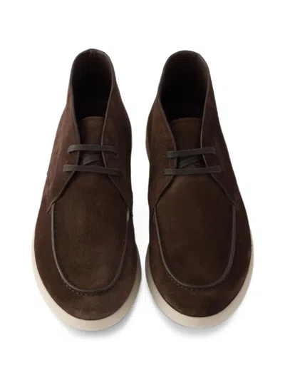 Prada Suede Chukka Boots In Multi